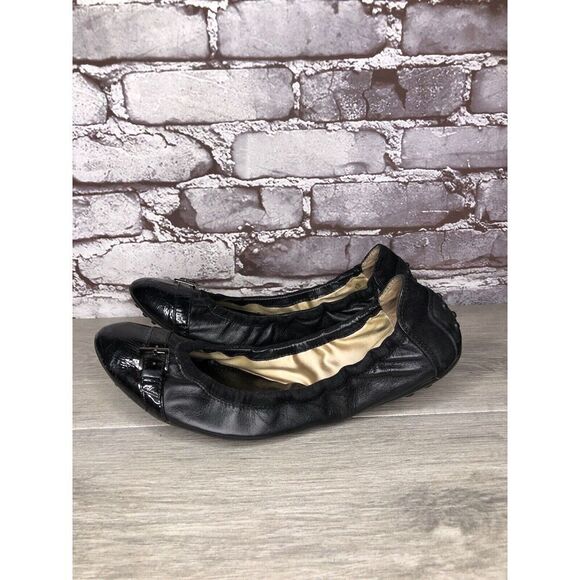 Tod's Black Leather Cap Toe Buckle Ballerina Ballet Flats Women's Sz 10M US/41EU - Picture 12 of 16